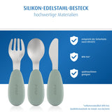 Silicone stainless steel cutlery, 3-piece