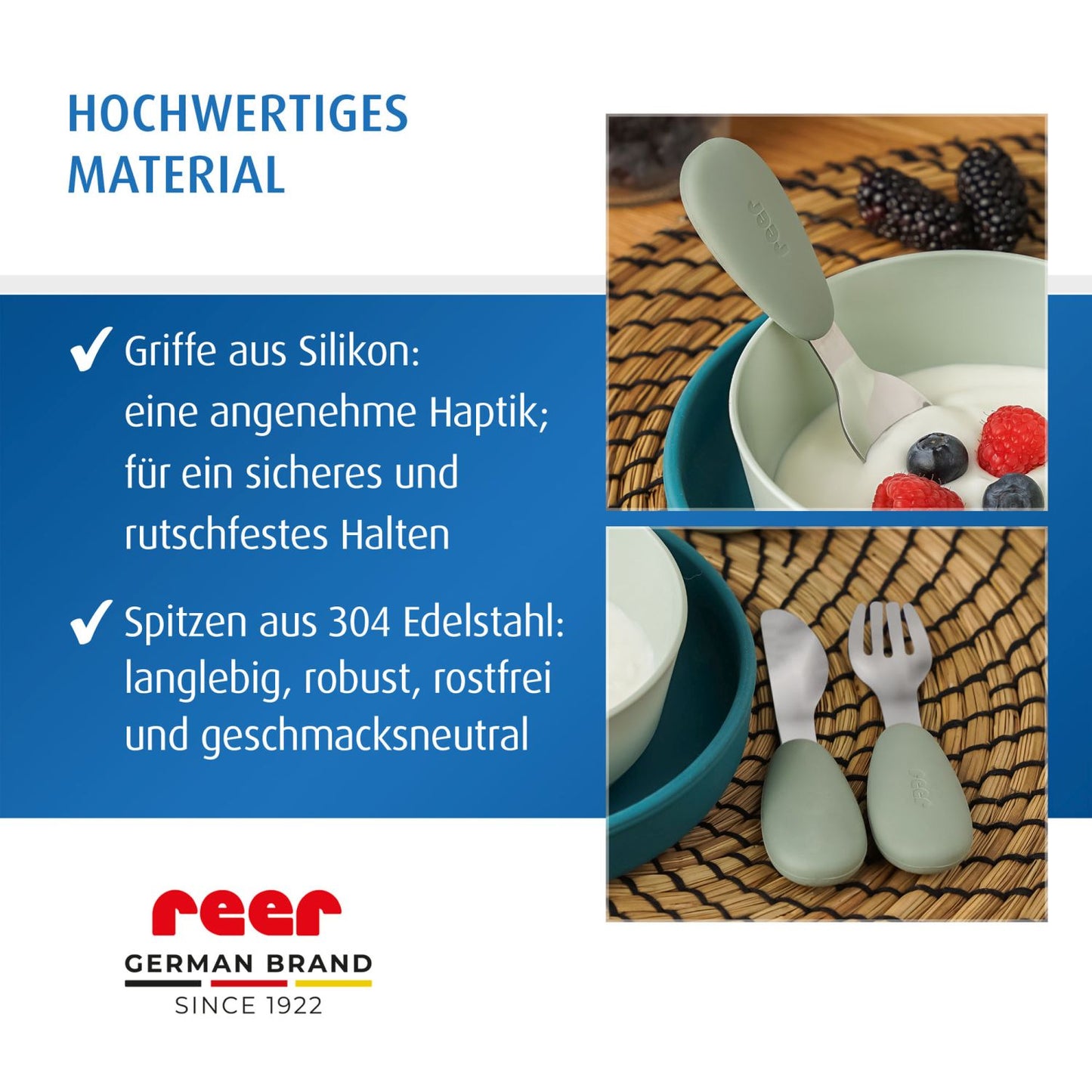 Silicone stainless steel cutlery, 3-piece