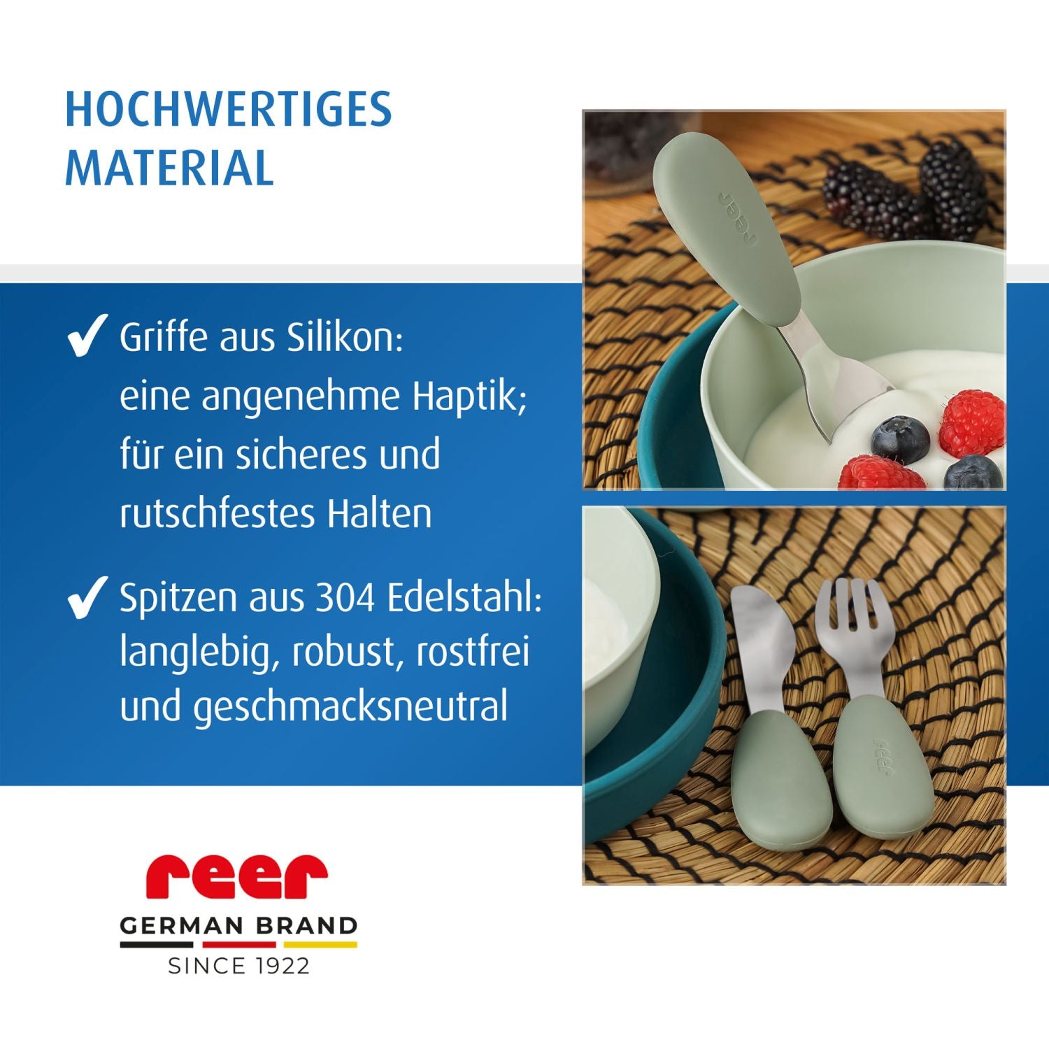 Silicone stainless steel cutlery, 3-piece