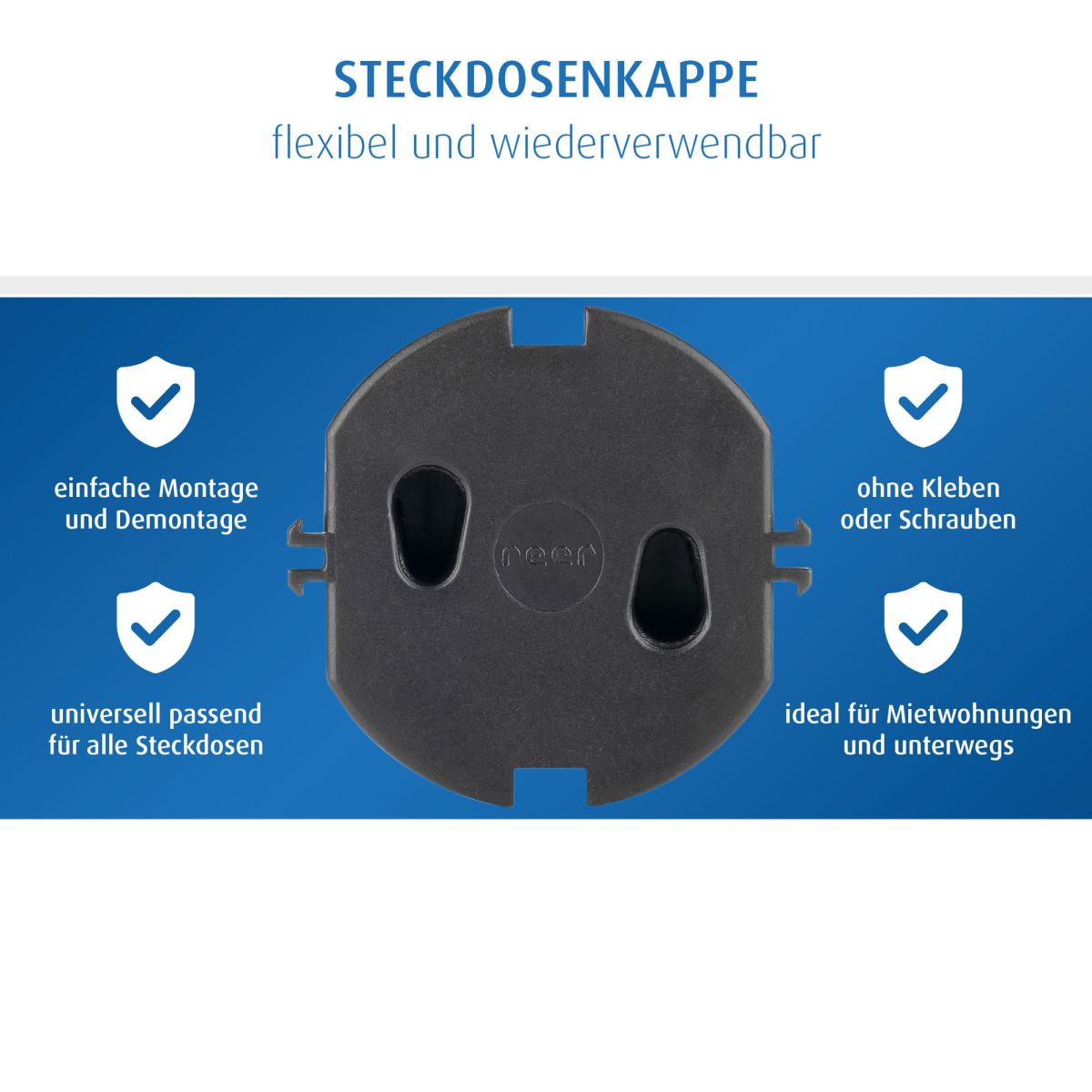 Socket covers, 5 pieces, black