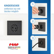 Socket covers, 5 pieces, black