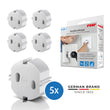 Socket covers, 5 pieces, white