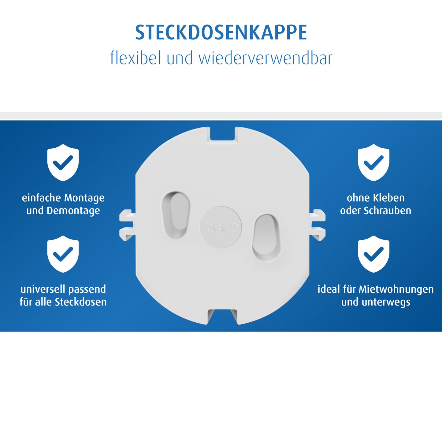 Socket covers, 5 pieces, white