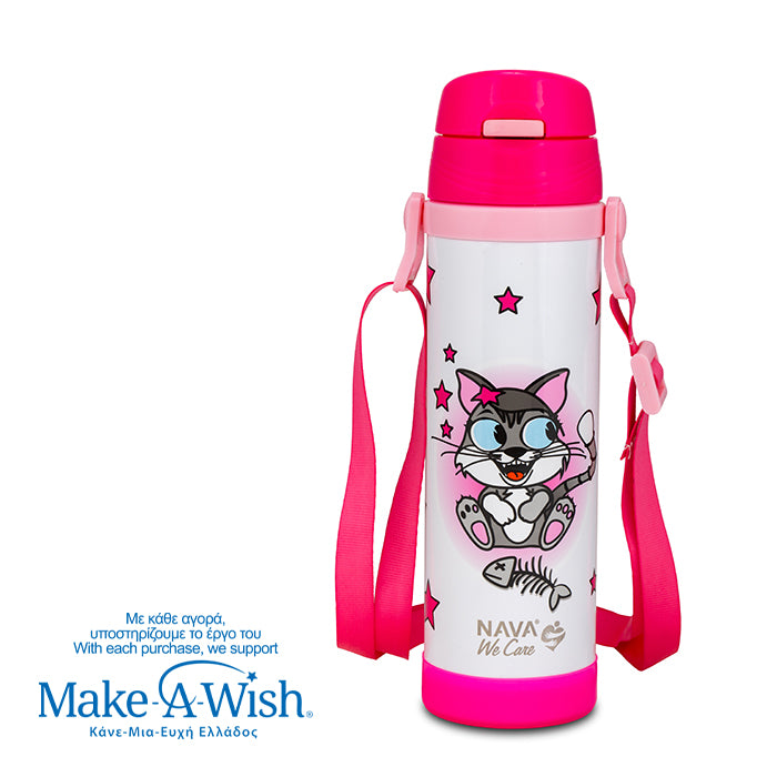 Stainless steel insulated water bottle "We Care", Kitty 500ml