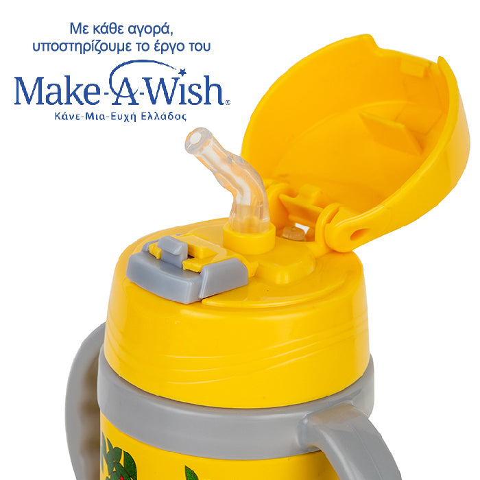 Stainless steel insulated water bottle "We Care" yellow 300ml