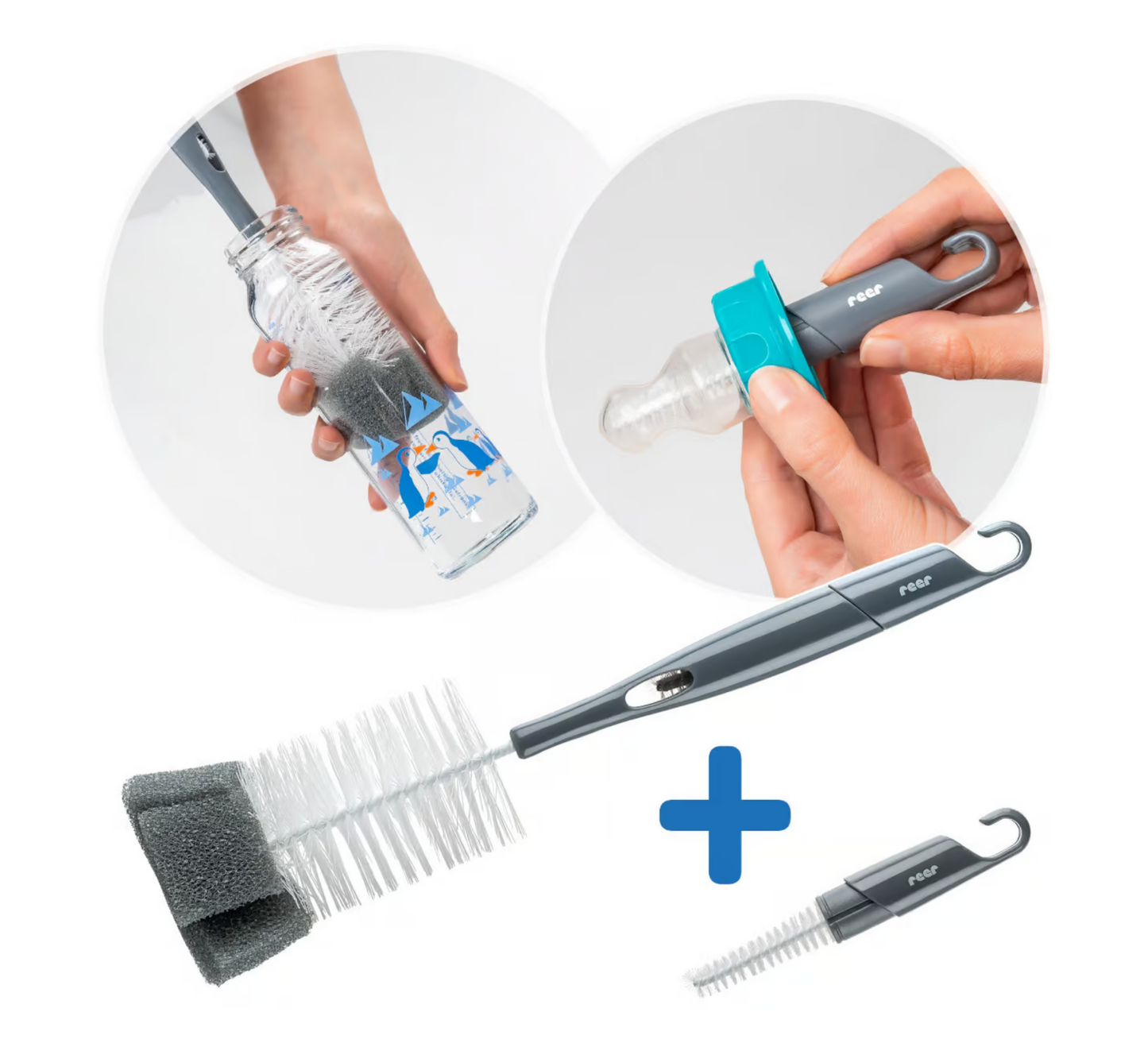 2in1 Bottle and teat brush with cleaning sponge