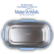 Rectangular stainless steel lunch box "We Care", blue 800ml