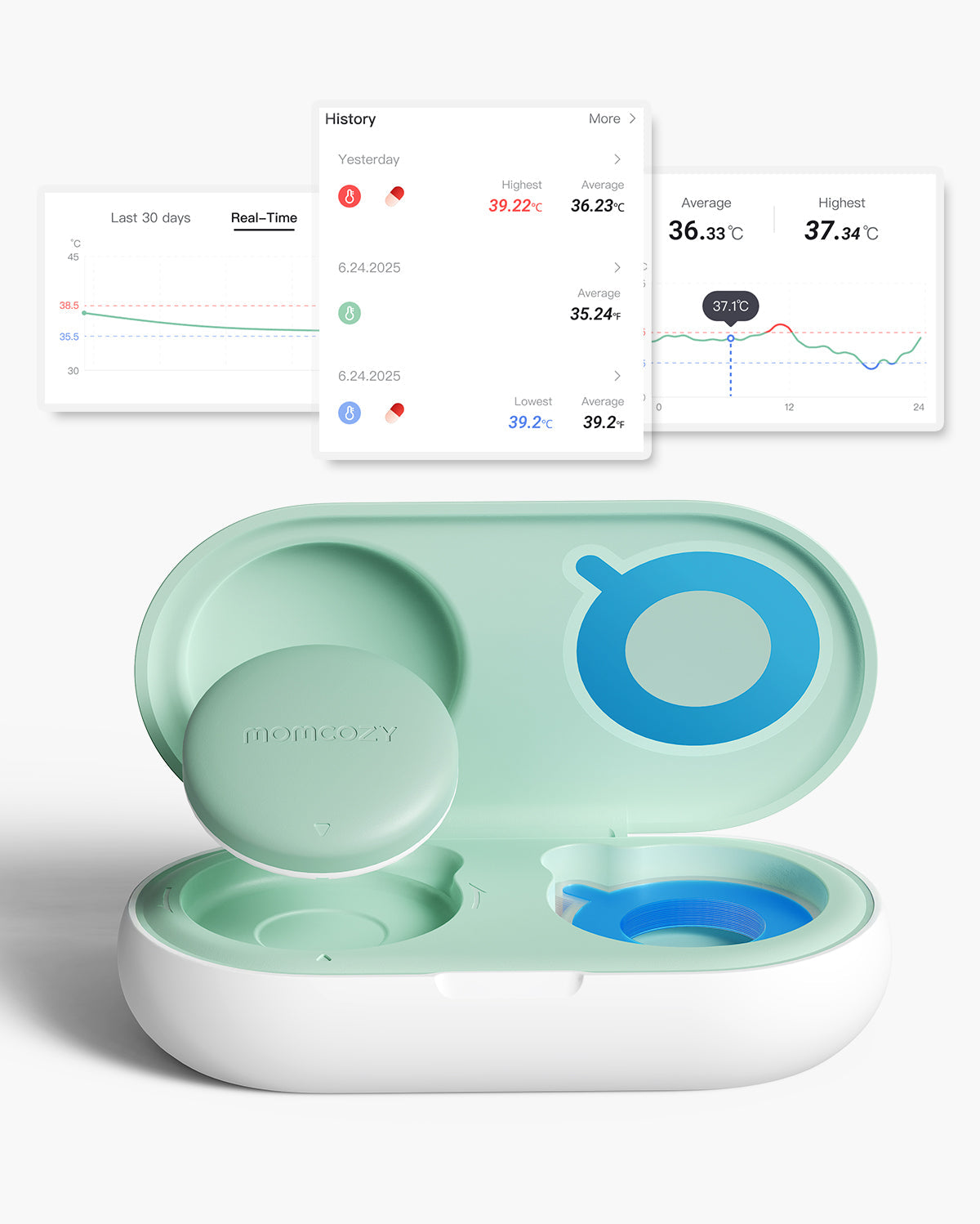 Momcozy Smart Baby Thermometer – Medical-Grade Accuracy & Real-Time App Monitoring