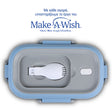 Rectangular stainless steel lunch box "We Care", blue 800ml