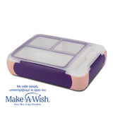 Rectangular plastic food container Bento"We Care", pink-purple 800ml