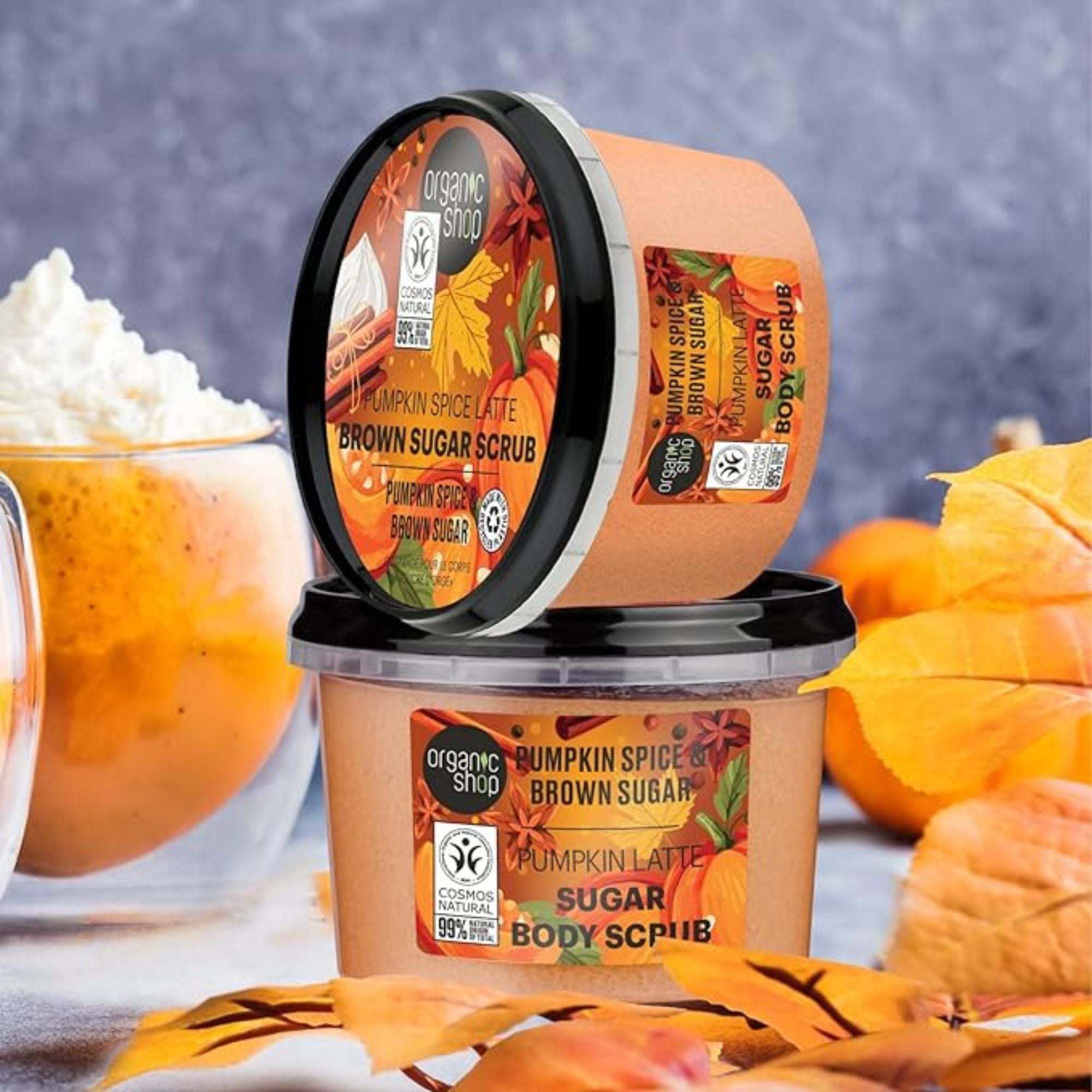 Organic Shop Pumpkin Spice Latte Brown Sugar Body Scrub Pumpkin Spice and Brown Sugar (250ml)