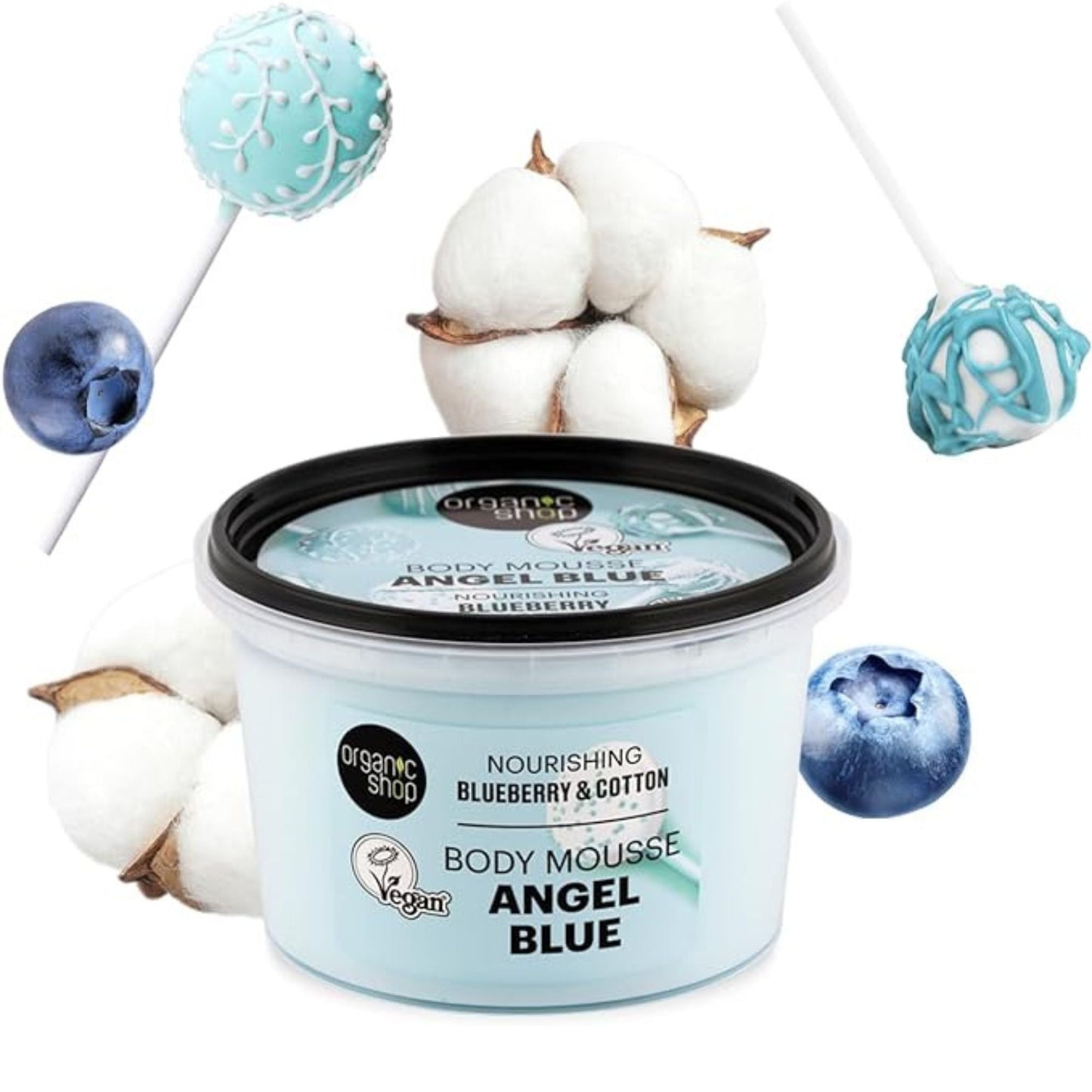 Organic Shop Nourishing Angel Blue Body Mousse Blueberry and Cotton (250ml)