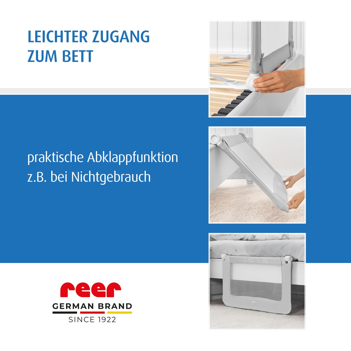 ByMySide bed rail, for beds 150 cm - 180 cm, with fold-down function