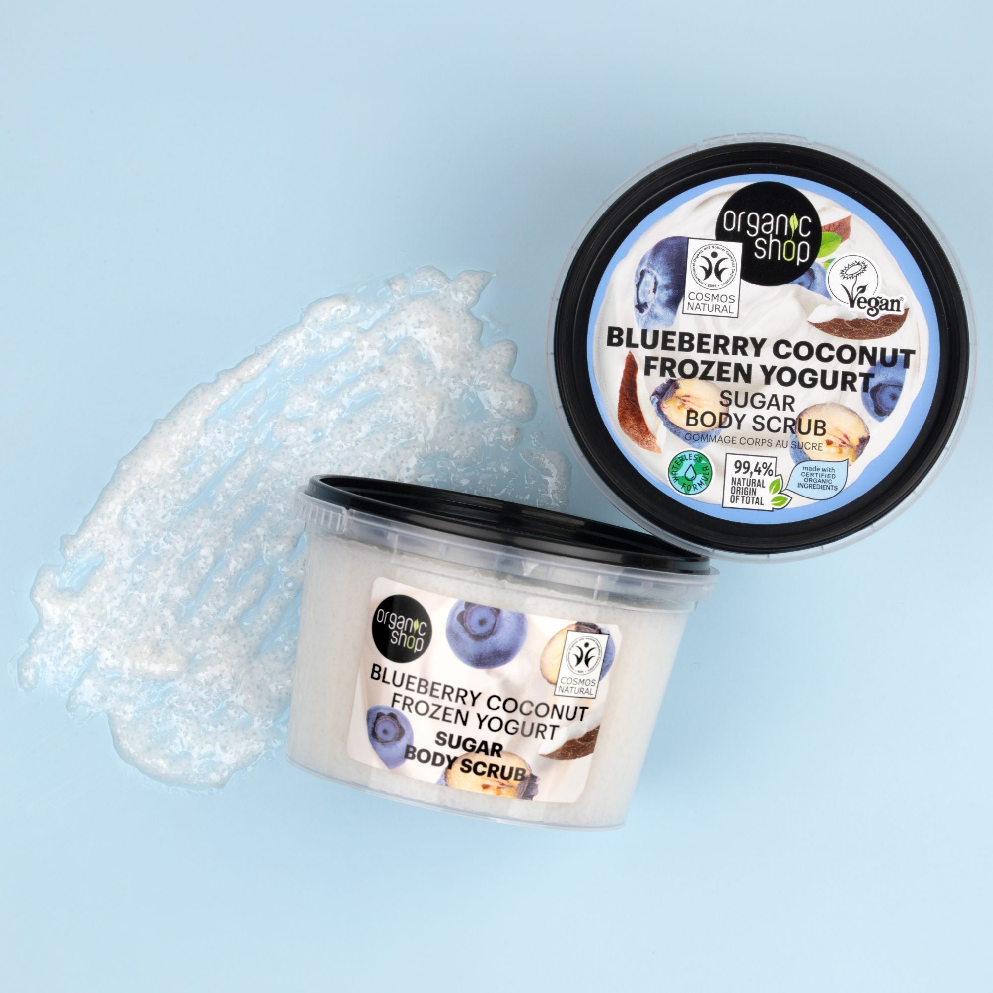 Organic Shop Blueberry Coconut Frozen Yogurt Sugar Body Scrub (250ml)