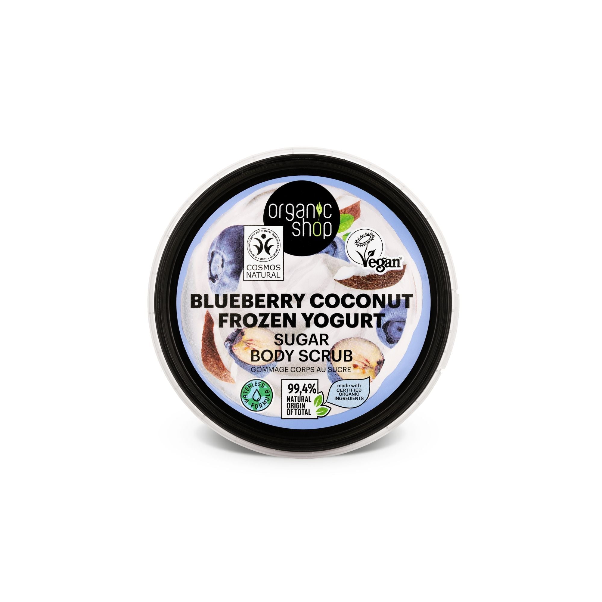 Organic Shop Blueberry Coconut Frozen Yogurt Sugar Body Scrub (250ml)