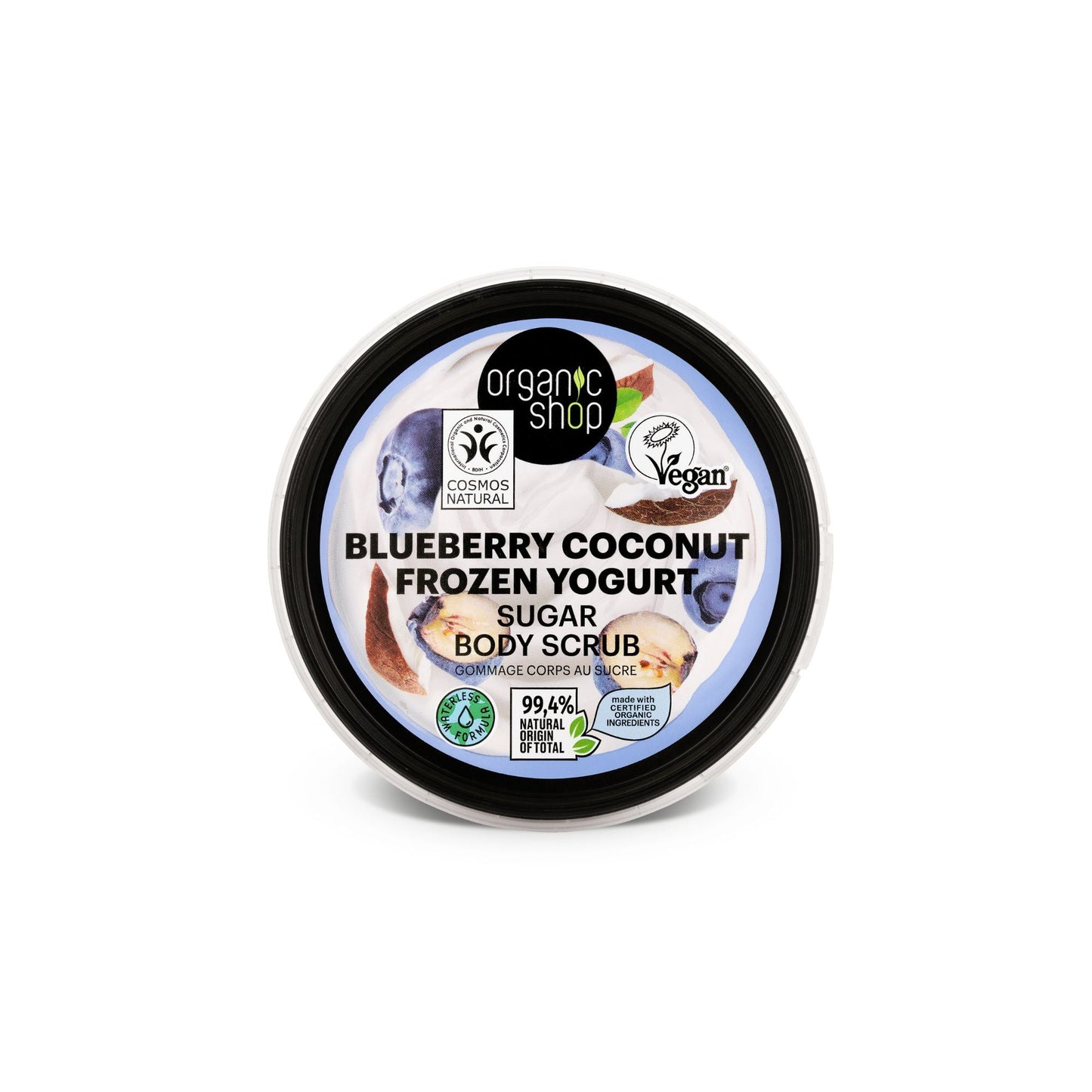 Organic Shop Blueberry Coconut Frozen Yogurt Sugar Body Scrub (250ml)