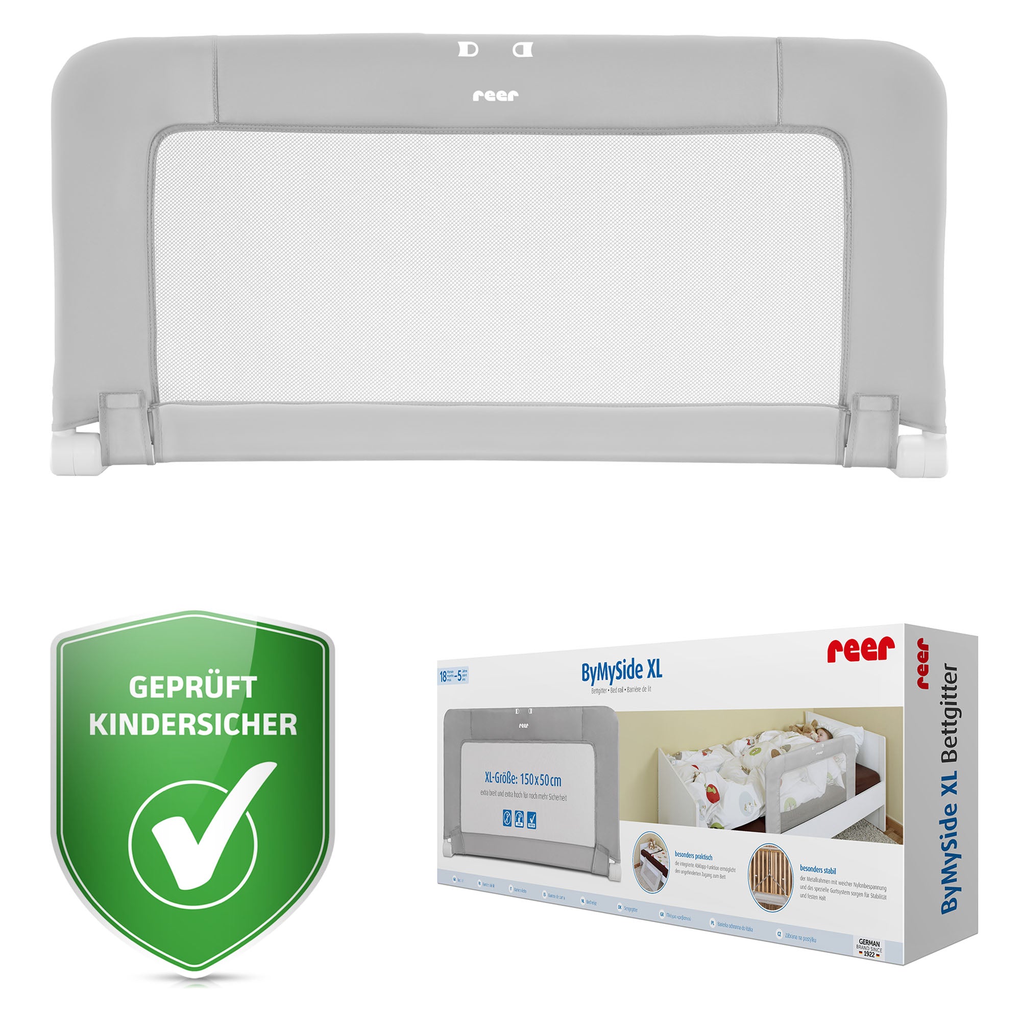 ByMySide bed rail, for beds 180 cm - 210 cm, with fold-down function