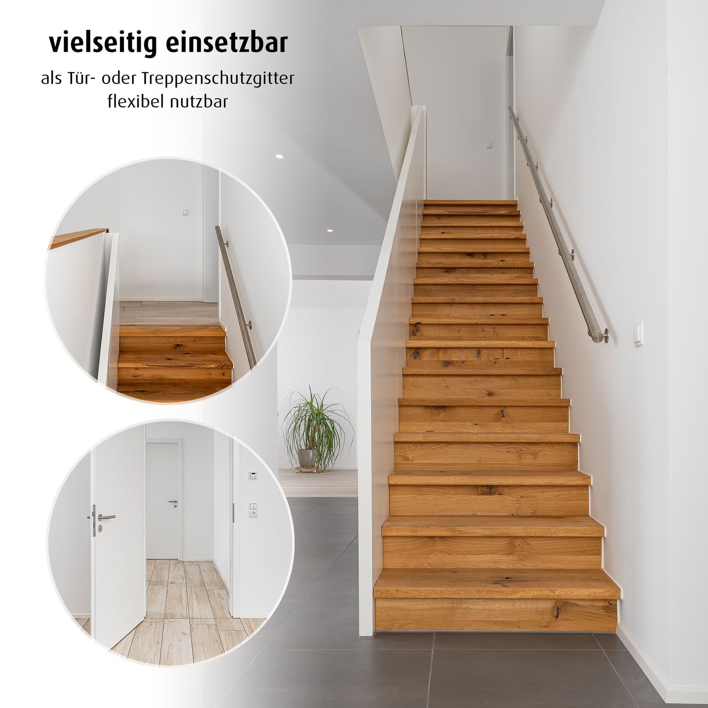 pressure or wall-mounted gate, assembly kit, 63-106 cm, white