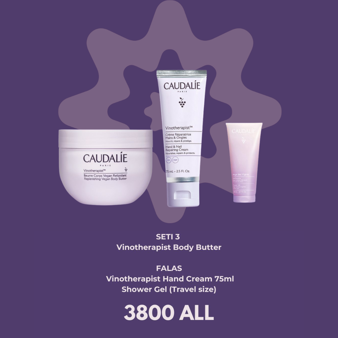 Caudalie Set Vinotherapist Body Butter + (Vinotherapist Hand Cream + Travel Size Shower Gel) FALAS
