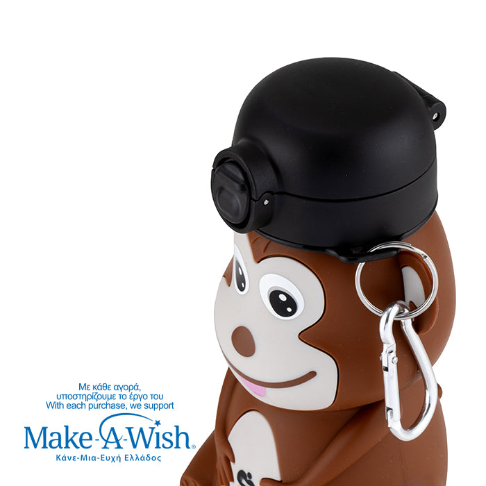 Silicon water bottle "We Care", monkey 450ml