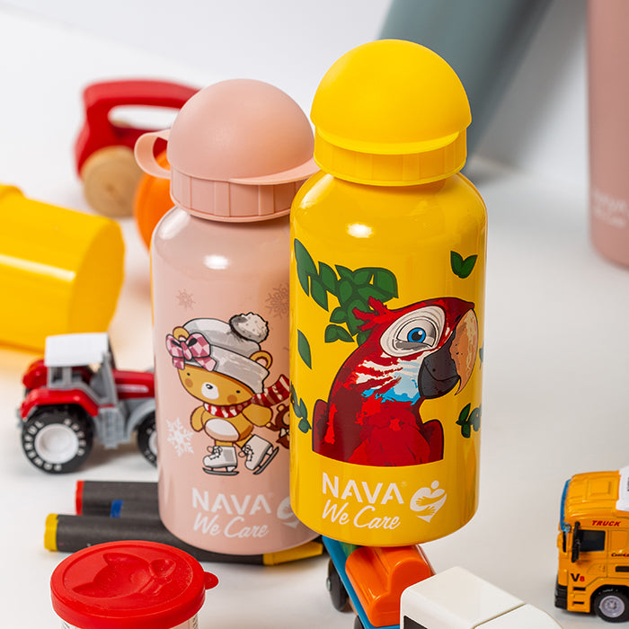 Aluminum water bottle "We Care" pink 400ml