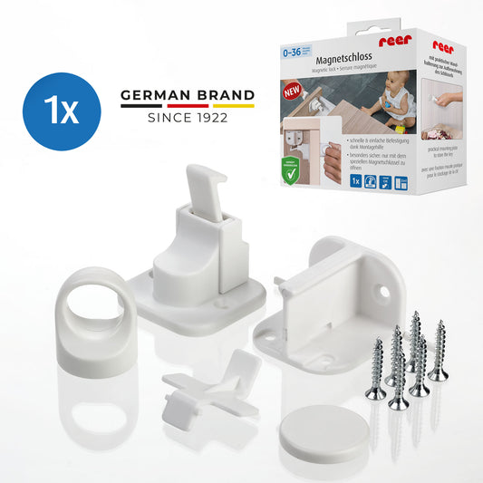 Magnetic lock with mounting aid, 1 piece