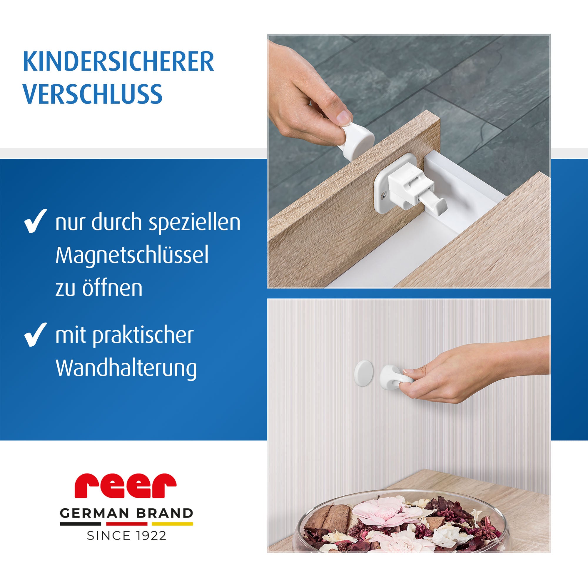 Magnetic lock with mounting aid, 1 piece