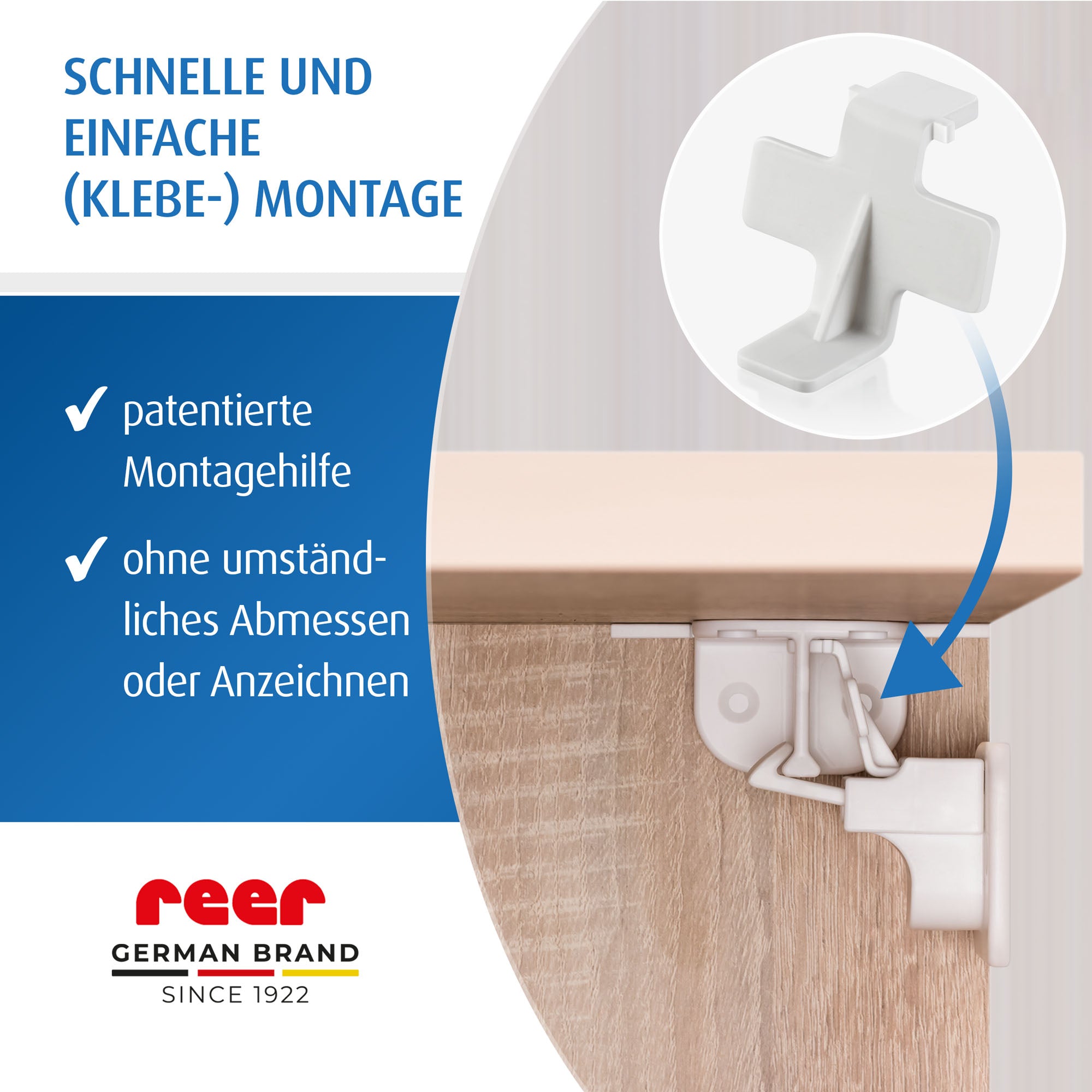 Magnetic lock with mounting aid, 1 piece