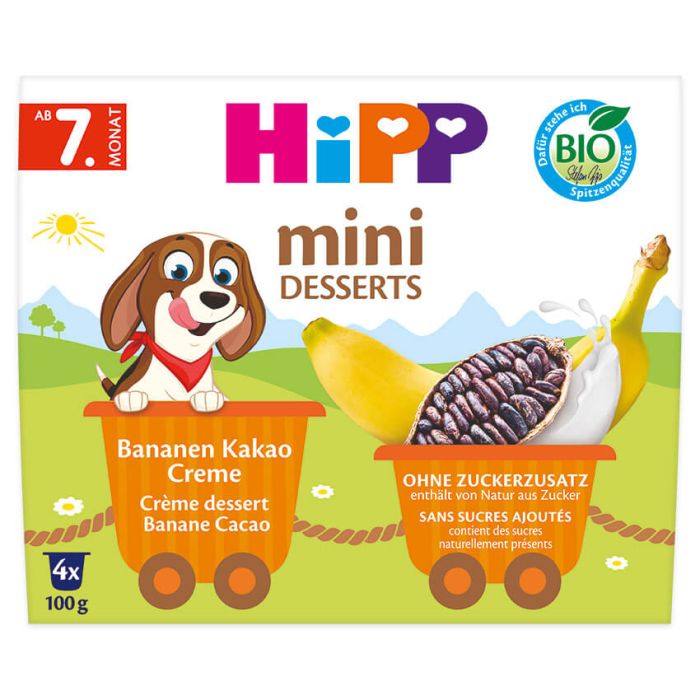 HiPP Mini Desserts im Becher Bananen Kakao Creme (4x100g)