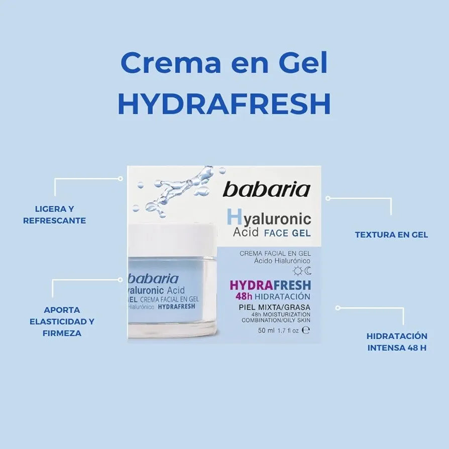 BABARIA Hyaluronic Acid Cream EN Gel Facial 50 ml