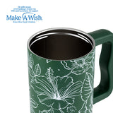 Stainless steel thermos tumbler with plastic straw "We Care", Sketch Floral 900ml