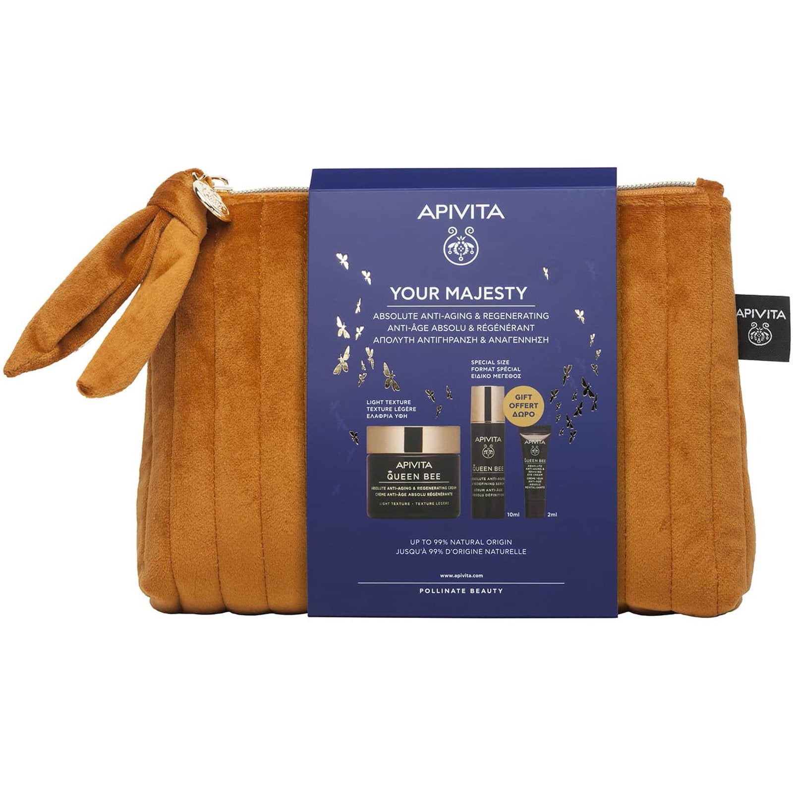 Apivita Promo Queen Bee Absolute Anti-Aging Regenerating Light Texture Face Cream 50ml & Δώρο Redefining Serum 10ml & Δώρο Reviving Eye Cream 2ml & Νεσσεσέρ