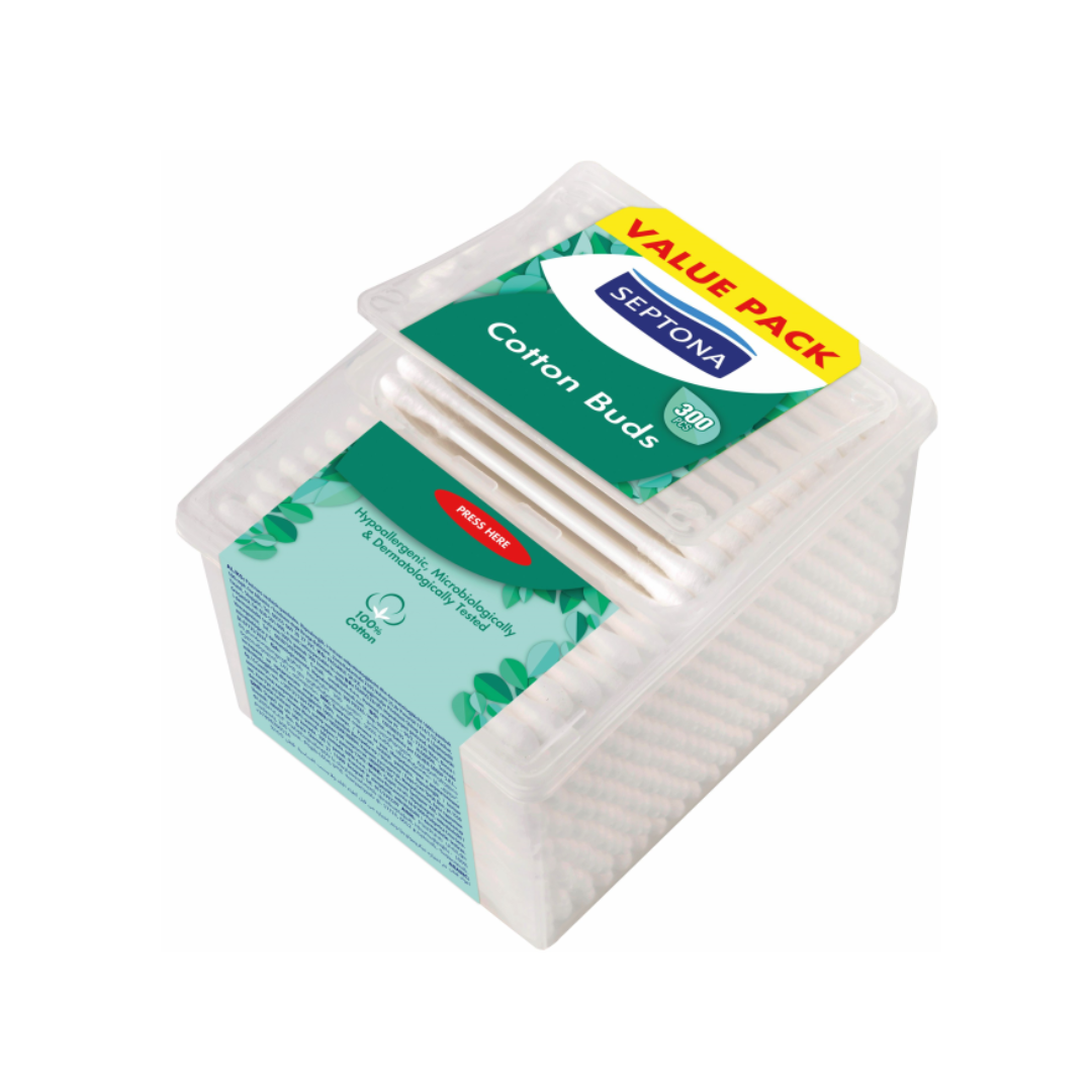 Septona Cotton Buds ( 300pcs)- Dispenser- Box