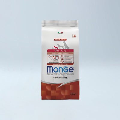 MONGE - Mini Puppy/Junior MONO Qengj & Oriz 2.5 kg