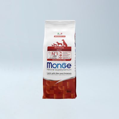 MONGE - All Breeds Adult MONO Qengj, Oriz & Patate 12 kg