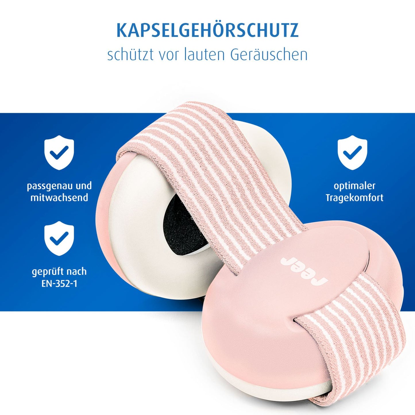 SilentGuard Baby kapuçona mbrojtëse për veshët, ngjyrë trëndafili