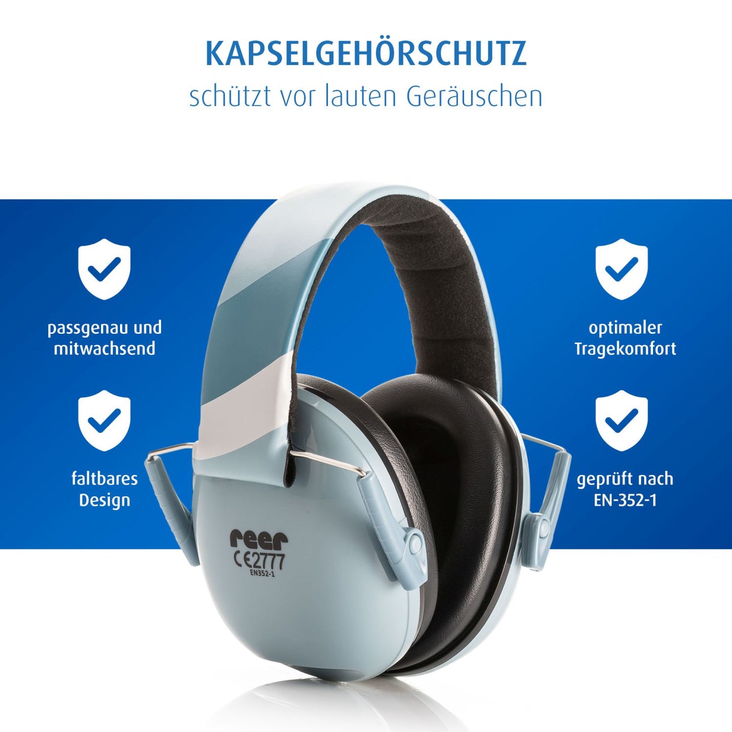 SilentGuard Kids capsule ear protectors, blue