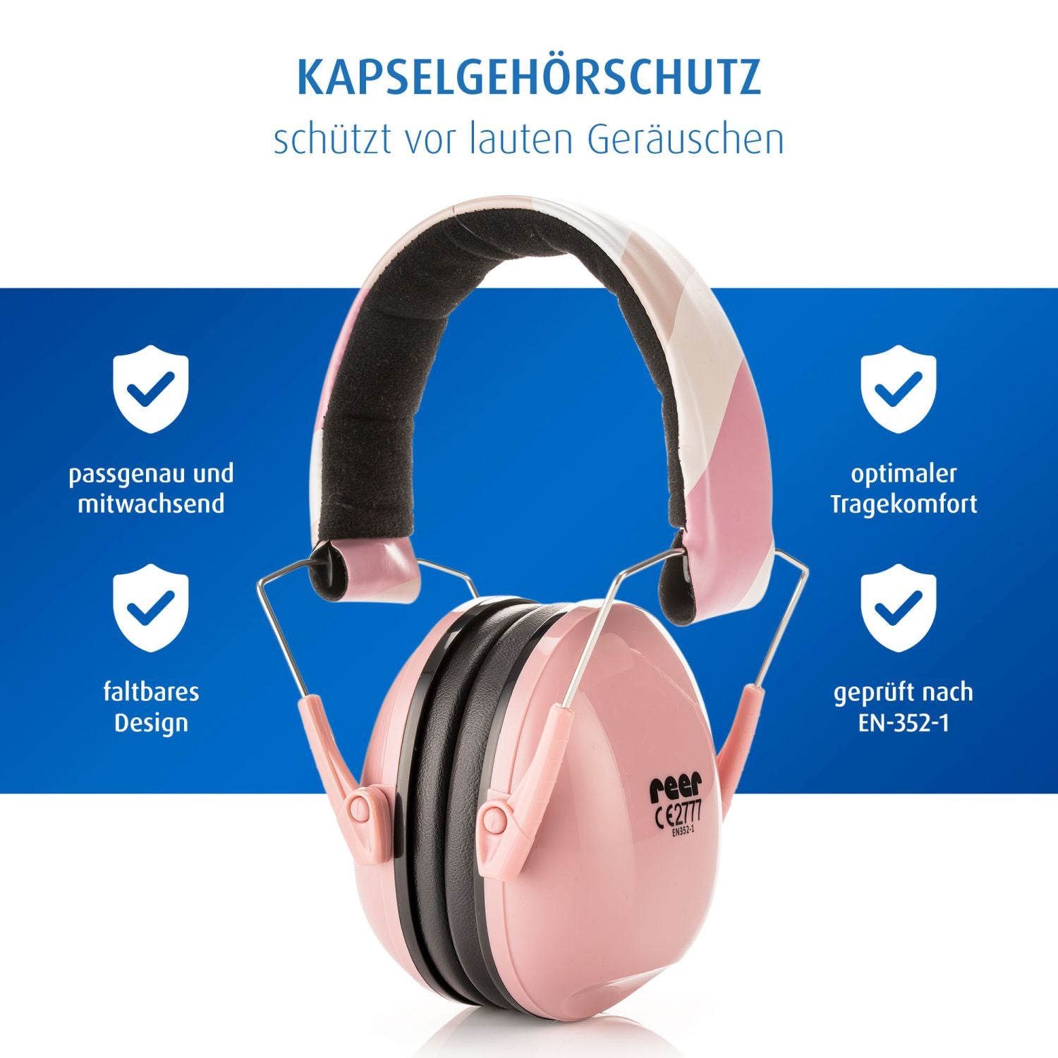 SilentGuard Kids capsule ear protectors, pink