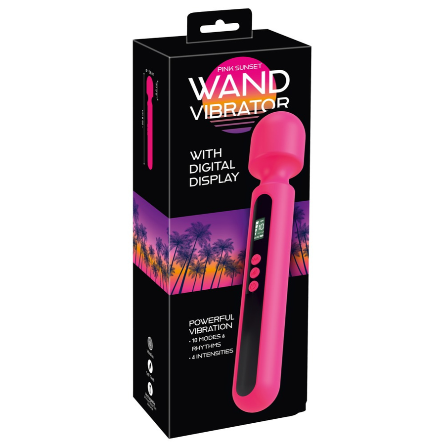 Pink Sunset Magic Wand Vibrator with Digital Display