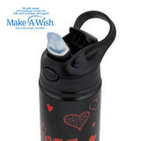 Stainless steel vacuum travel bottle with straw "We Care", Love 500ml
