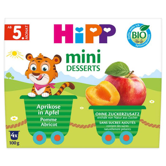 HiPP Mini Desserts im Becher Aprikose in Apfel (4x100g)