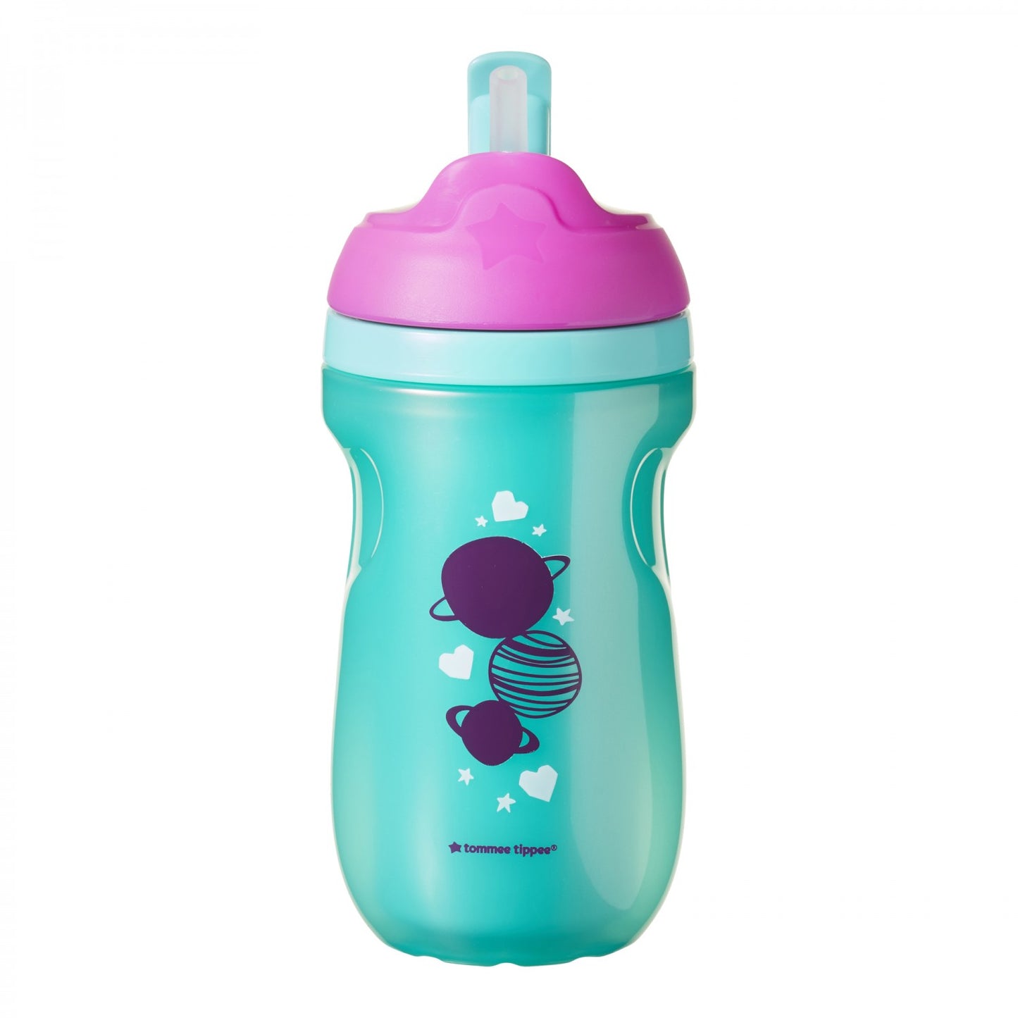 Cana cu pai izoterma,Tommee Tippee, 260 ml x 1 buc, 12 luni+, Roz / Turquoise