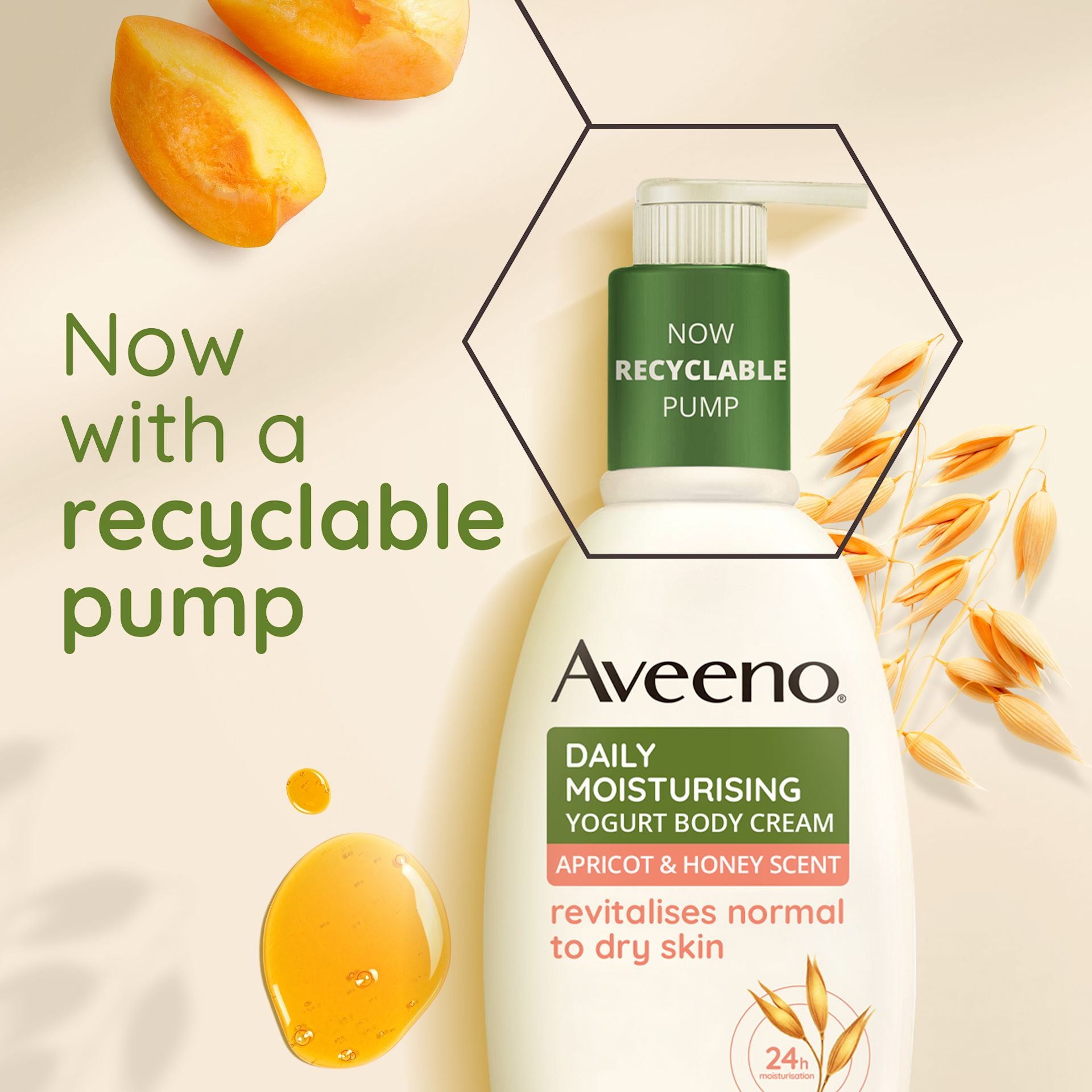 AVEENO® DAILY MOISTURISING YOGURT BODY CREAM APRICOT & HONEY SCENT