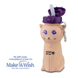 Silicon water bottle "We Care", pink cat 500ml