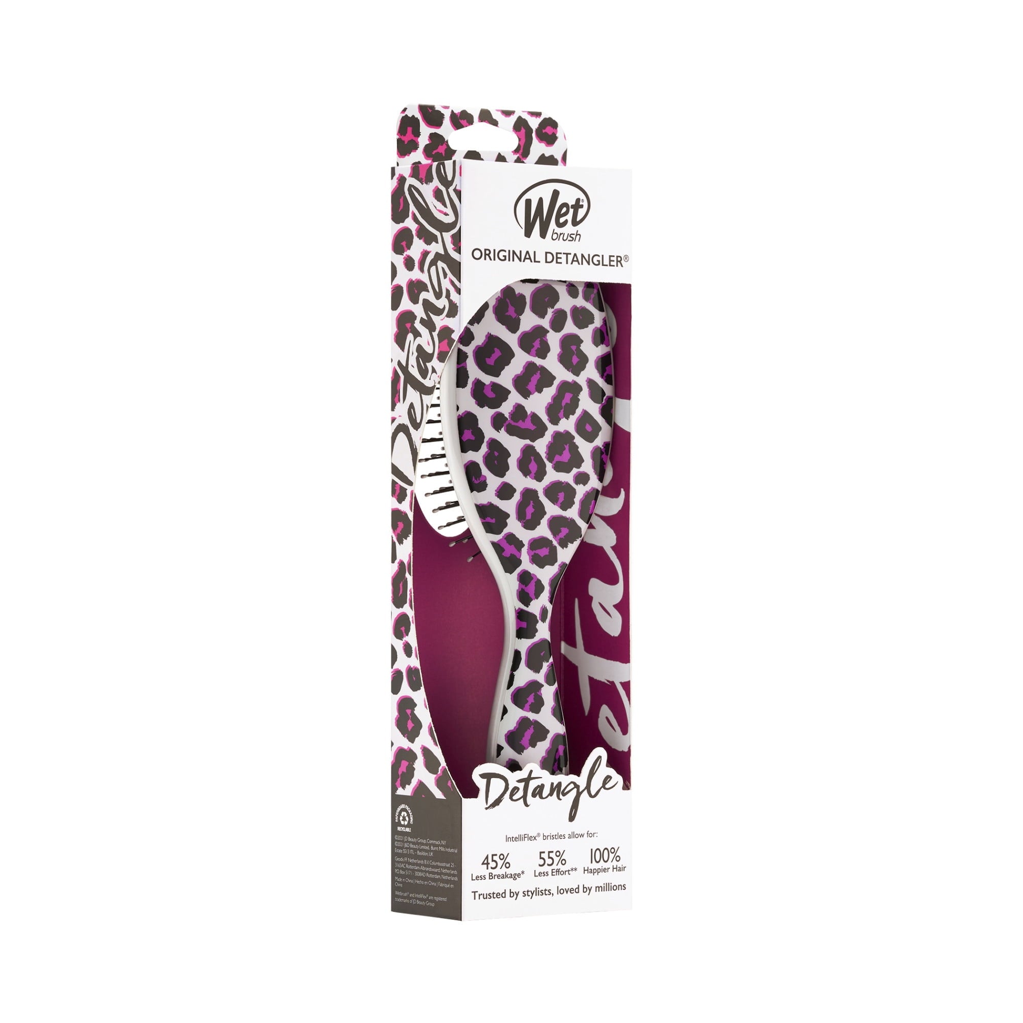 Wet Brush Original Detangler Brush - Safari Pink Leopard- 1 Pc