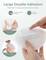 Momcozy Bamboo Disposable Nursing Pads, Advanced Blue Core for Ultra-Absorbent, Leakproof & 3D Design, Biodegradable for Sensitive Skin, Individually Wrapped, 120 Count