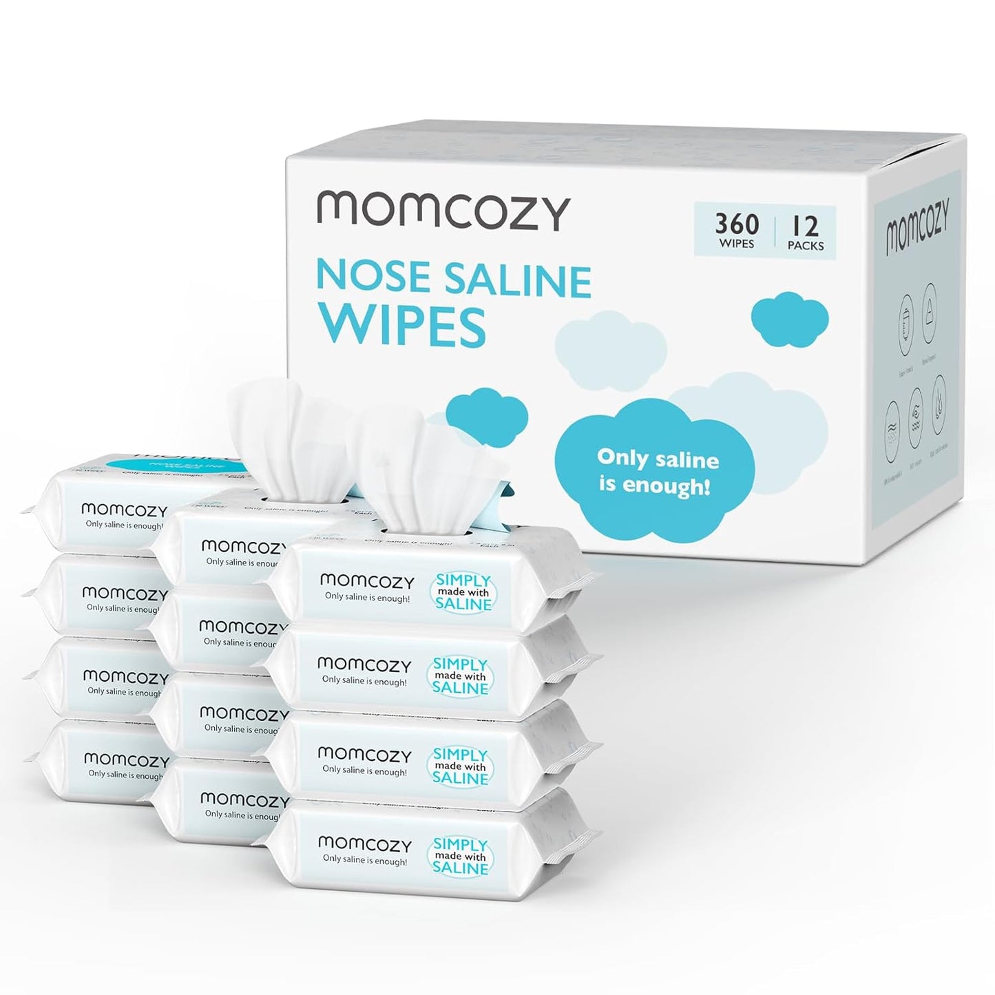 Momcozy Wipes with Saline for Baby's Skin