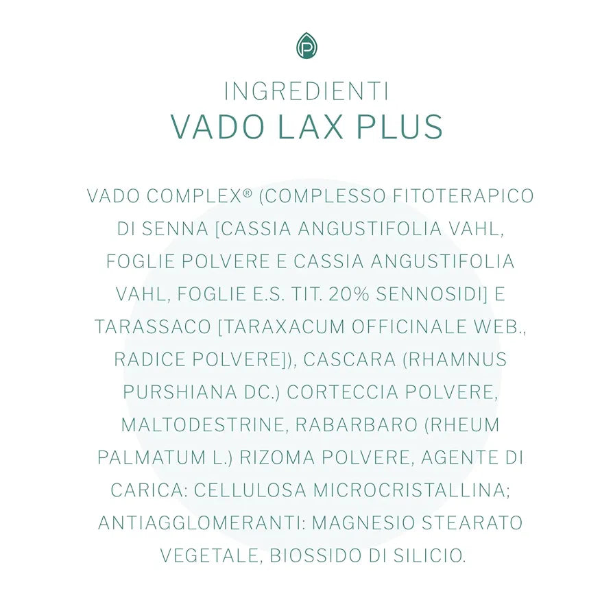 Vado Lax Plus Compresse - Integratore Alimentare - Con cassia, tarassaco, cascara e rabarbaro - per la funzione digestiva e la regolarità intestinale - 100 cp