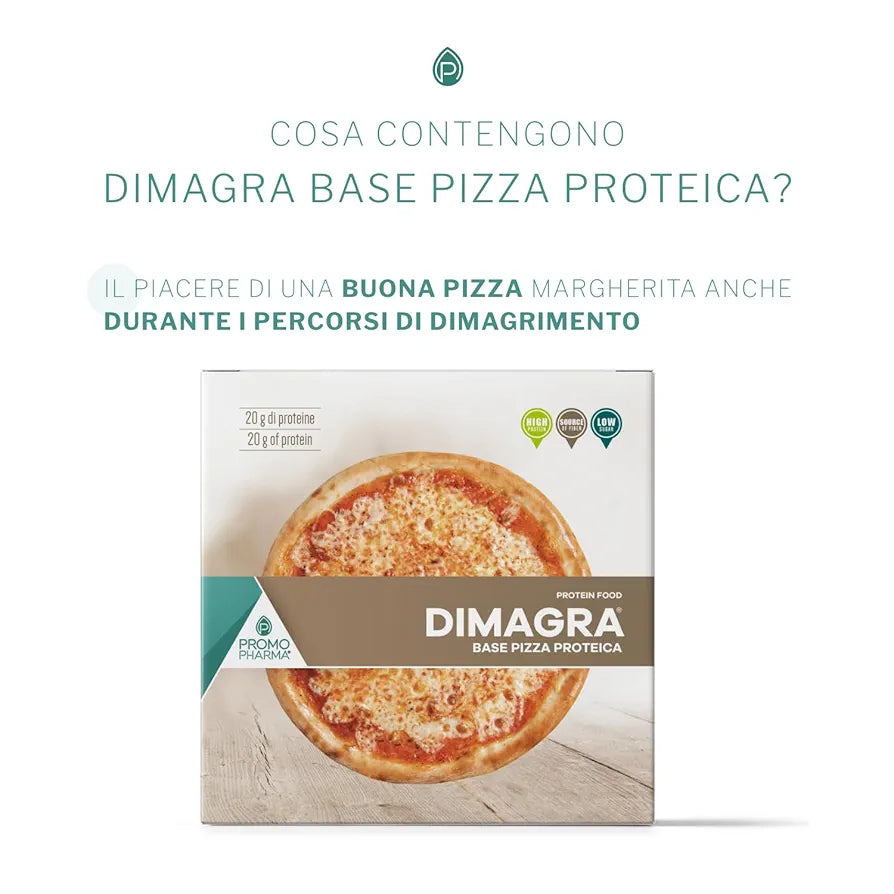 PromoPharma Dimagra - Base Pizza e Focaccia Proteica - Per diete ipocaloriche - 2 basi pizza da 150 g