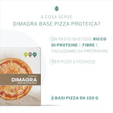 PromoPharma Dimagra - Base Pizza e Focaccia Proteica - Per diete ipocaloriche - 2 basi pizza da 150 g